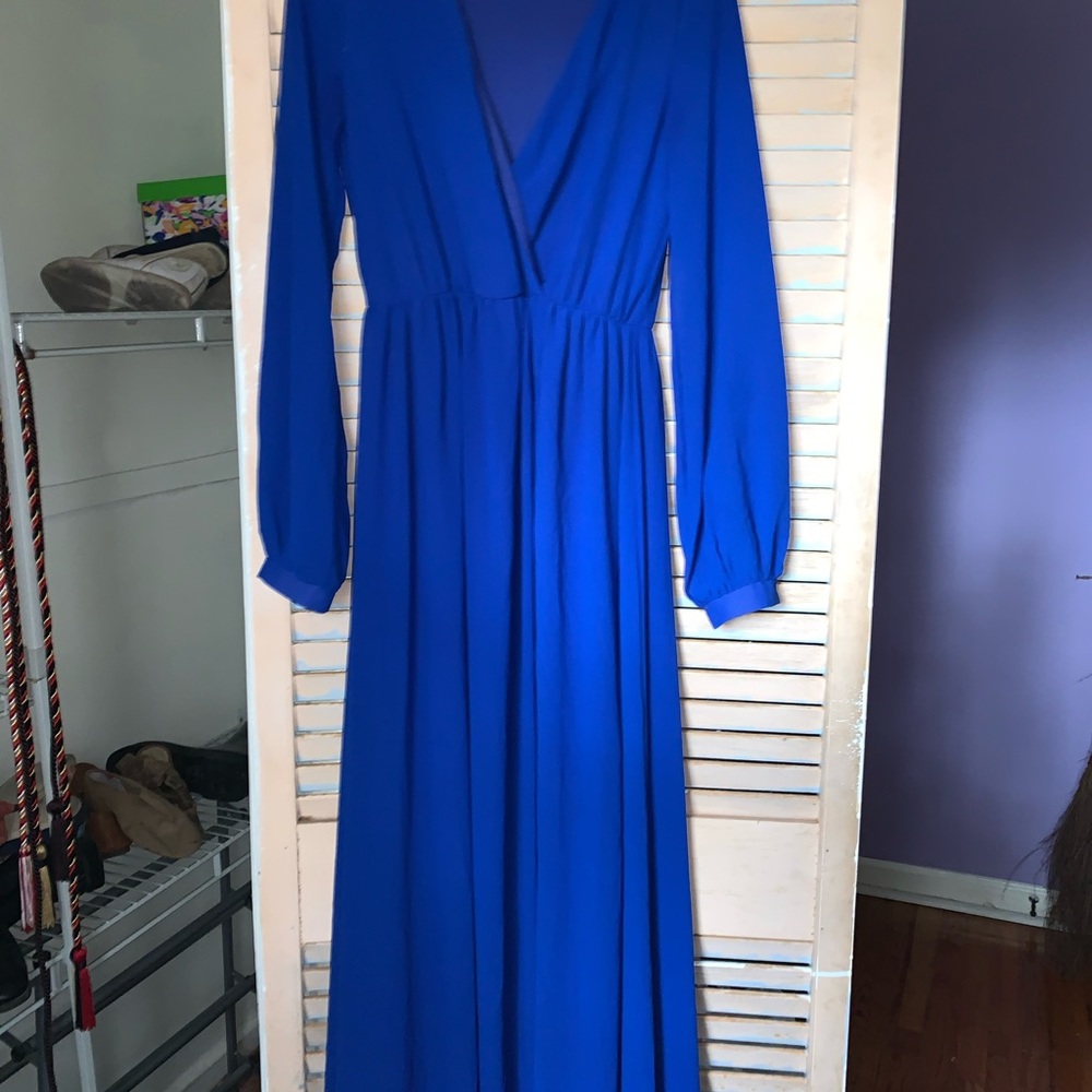 Long sleeved chiffon dress